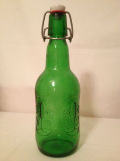 Empty decorative glass bottle / swing top lid Grolsch beer home brew