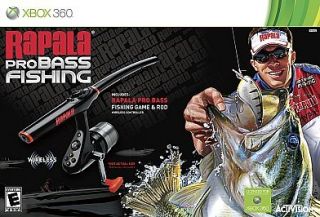   Bass Fishing 2010 with Rod Peripheral Xbox 360 Video Game used once