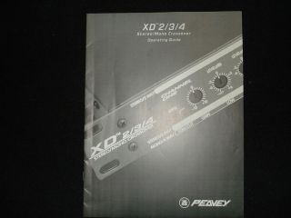 Peavey XD 2/34 Stereo Mono Crossover Operating Guide Manual