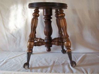 Antique CLAW FOOT PIANO STOOL ~ 1890s