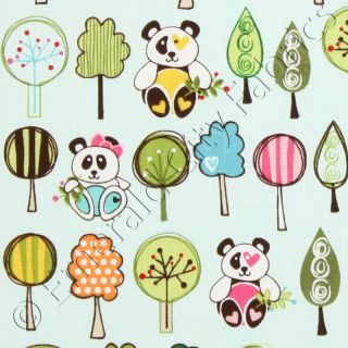 Riley Blake Sunny Happy Skies Panda Blue Cotton Quilt Quilting Fabric 