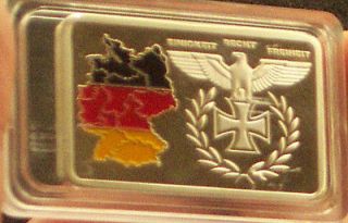   bullion Bundesrepublik Deutschland silver plated bar coin 1 troy oz