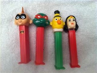Pez Dispensers, Wonder Woman, Bert, TMNT Ninja Turtle, Incredibles