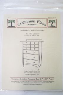   Plan~No. 913 Dresser~Gustav Stickley~Craft​sman Plans~woodwork​ing