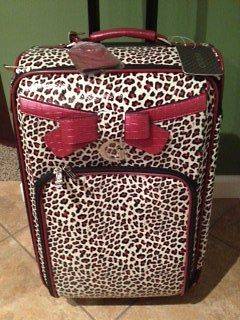   BERRY WHEELED UPRIGHT LUGGAGE TRAVEL CARRY ON SUITCASE PINK LEOPARD