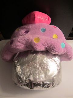 Girls Suffed Purple CUPCAKE BACKPACK Cuddly Pillow Cute Child 