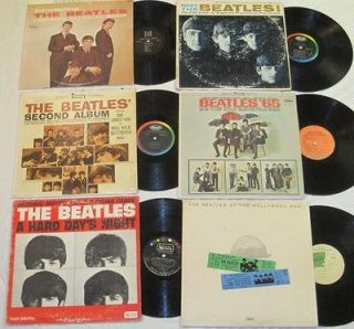 Beatles LOT of 6 Albums LP Records Lennon rolling stones Vee Jay 
