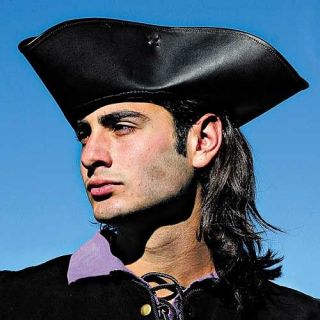 Captain Jack Leather Tricorn Pirate Hat