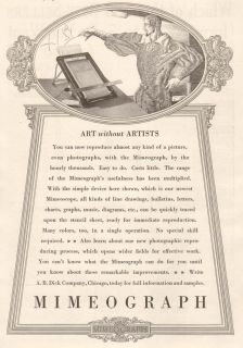   vintage MIMEOGRAPH Office COPY Machine ART Without ARTISTS Edison AD
