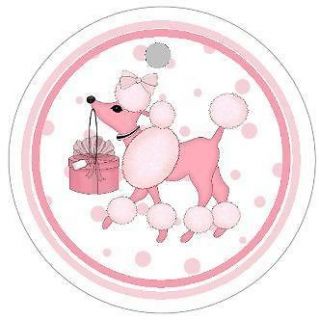 Personalized PINK POODLE Favor HANG TAGS Party Supplies