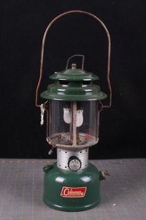 Vintage working Coleman Model 220F Lantern Double Mantle glass globe 