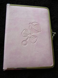   girl faux leather photo album metal closure embossed rattle picture