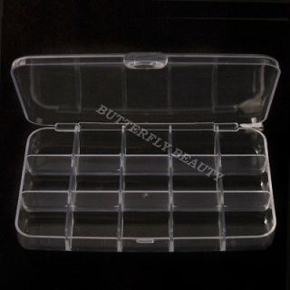 Newly listed clear plastic nail art tip storage box case tool X010