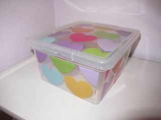   listed NWT 4 Target Circo XXS Heart Plastic Storage Bin Container Box