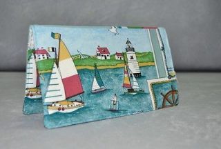 Checkbook Cover w Carbon Copy Panel or Coupon Holder~Handmade~Summer 
