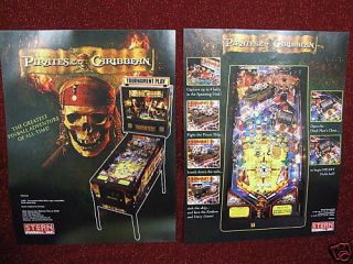 PIRATES of the CARIBBEAN PINBALL BROCHURE~FRAME​ABLE~NOS