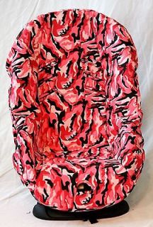 BABY CAR SEAT COVER FITS BRITAX ROUNDABOUT. RED/PINK/BLACK CAMO. SOFT 