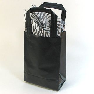 Frosted Plastic Favor Treat Gift Bags 5x7 15 pc   BLACK