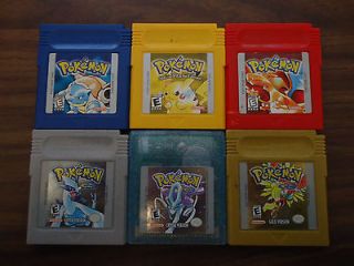 Pokemon Yellow + Red + Blue + Crystal + Gold + Silver (Gameboy) Carts 