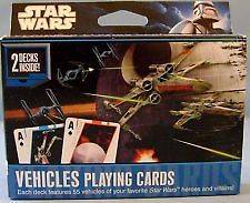 NEW STAR WARS VEHICLES PLAYING CARDS 2 DECKS OVER 50 CHARACTERS