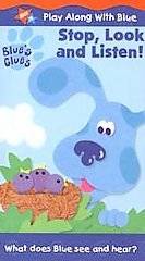   BLUES CLUES Play Along With Blue STOP LOOK AND LISTEN Video VHS