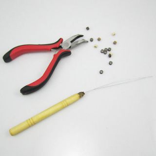   FEATHER Extension TOOLs KIT Hook Pliers and 100 Silicone Micro Beads 3