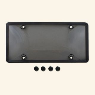 TINTED PLASTIC LICENSE PLATE SHIELD+FRAME cover tag protector smoke 