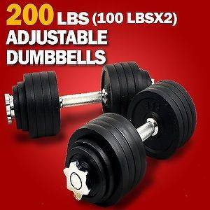 Adjustable Dumbbells, 200 lb in Weights & Dumbbells