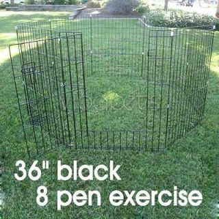   36 Black Exercise 8 Play Pen Fence Dog Crate Pet Kennel Playpen