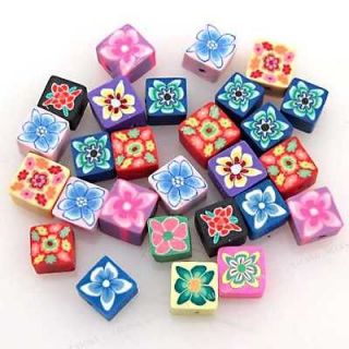   Wholesale Perfect Fashion New Cube Flowers FIMO Polymer Clay Beads