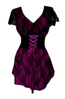 NWT WOMENS PLUS SIZE CLOTHING SWEETHEART CORSET TOP IN BERRY 5X