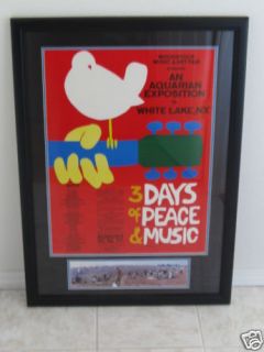   is your chance to own an Original 1969 Woodstock Poster and Ticket