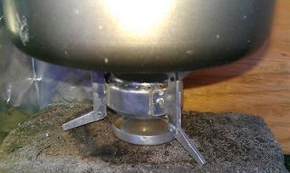 Ultra lite Small Side Jet Alcohol Stove With Attached Pot Stand