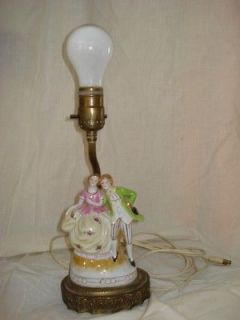  of Vintage Victorian Colonial COURTING COUPLE Porcelain Boudoir LAMP