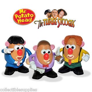 NEW THE THREE STOOGES Mr. Potato Head Doll Toy 3 pack Collectors Set