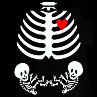 Baby Skeleton Twins Halloween Costume Funny Tee T Shirt