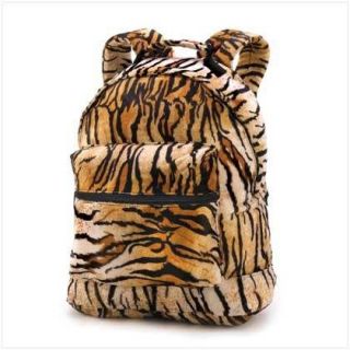 Tiger Print Plush Backpack