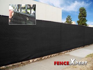 Black Fence Privacy Windscreen 50wide x 6tall Mesh Fabric HD Binding 