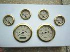 DOLPHIN 6 PRO TAN STREET ROD GAUGES WITH GOLD RINGS