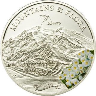 Palau 2010 Mckinley 5 Dollars Colour Silver Coin,Proof
