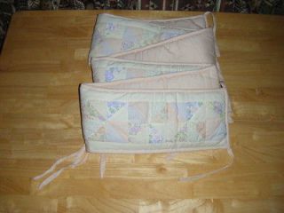 Beautiful Quilted Cradle Bed Nursery Bumper Pads in Pastel Colors  111 