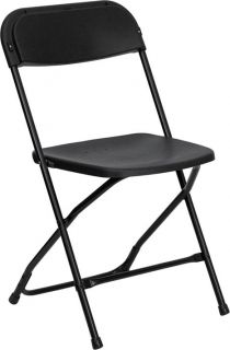HERCULES Series 800 lb. Capacity Black Plastic Folding Chair