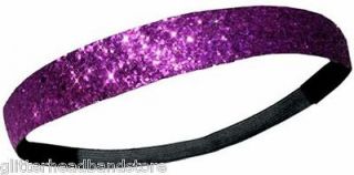 Purple GLITTERY Sports HEADBAND Glitter Sparkly Softball Soccer Dance 
