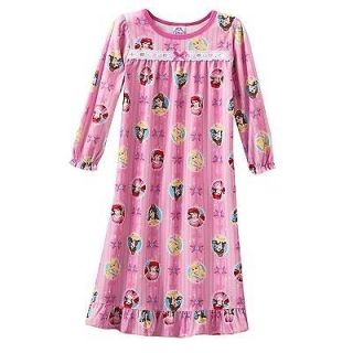 Disney Princess Girls Toddler Flannel Ruffled Nightgown Dress 2T 3T 4T 