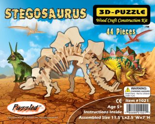 Stegosaurus Dinosaur 3D Puzzle Wood Craft Construction Kit