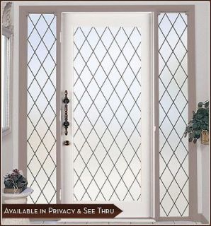 ORLEANS Privacy Frosted Window & Door Film with Leaded Glass Look 