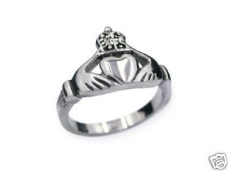   CLADDAGH CELTIC Stainless steel Wedding Promise Ring Band Sz5~Sz14