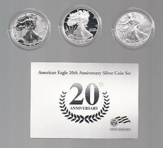US AMERICAN EAGLE DOLLARS 2006 SET/3 SILVER PROOF UNC WEST POINT