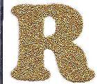 Letter R   Iron On Gold Glitter Letters 1 1/4,