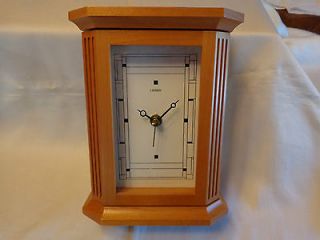 Linden Quatrz Mantel/Desk Clock and Key Holder, Wood Case